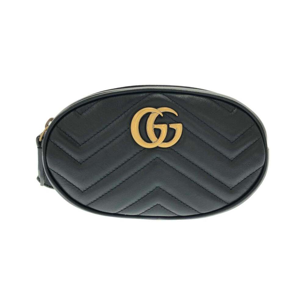 GUCCI Authentic Black GG Marmont Fanny Pack